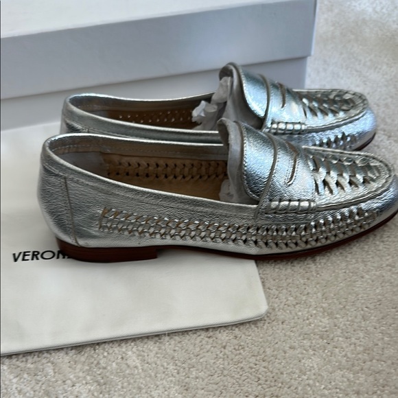 Veronica Beard Silver Loafers - Picture 2 of 6